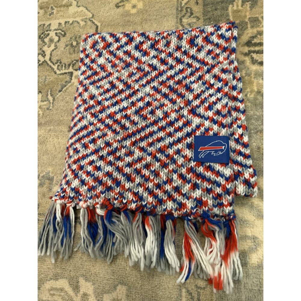 Buffalo Bills Knit Scarf Fringe End NEW - Picture 7 of 8